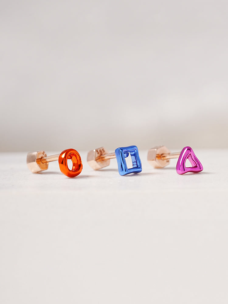 14K Gold Color Graphic Pop Shape Cartilage Earring 18G