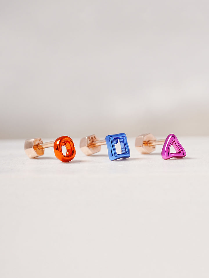 14K Gold Color Graphic Pop Shape Cartilage Earring 18G