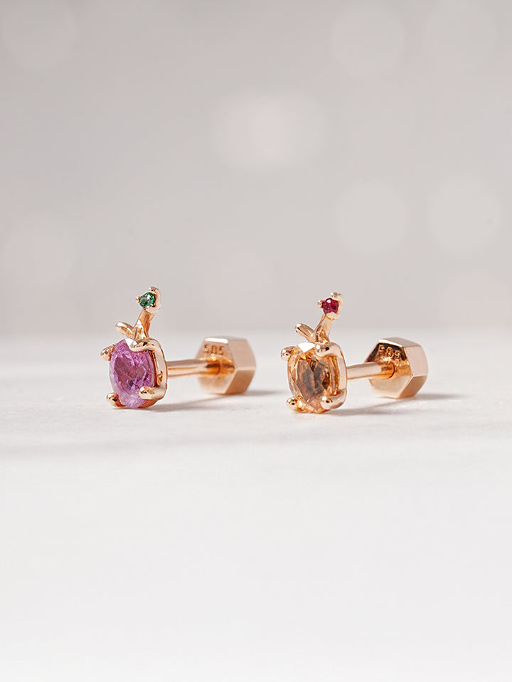 14K Gold Color Sapphire Fruits Cartilage Earring 18G