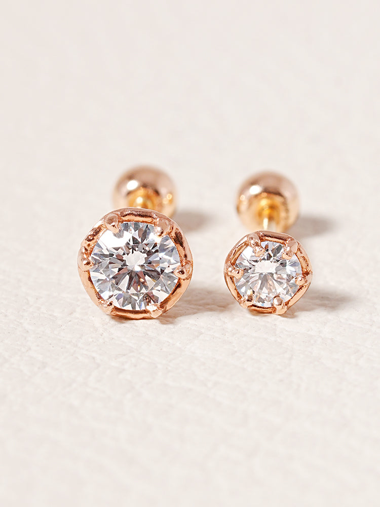 14K Solid Gold Lab Diamond Grace Cartilage Earring 20G18G16G