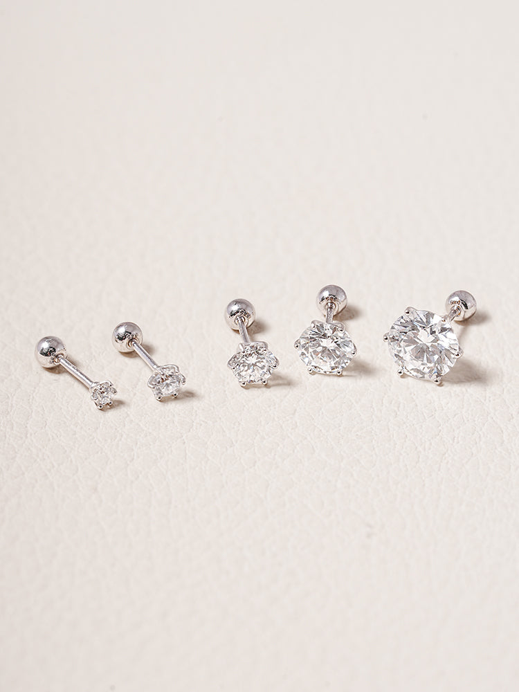 14K Solid Gold Lab Diamond Shine Classic Cartilage Earring 20G