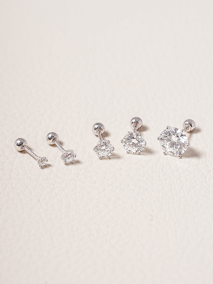 14K Solid Gold Lab Diamond Shine Classic Cartilage Earring 20G