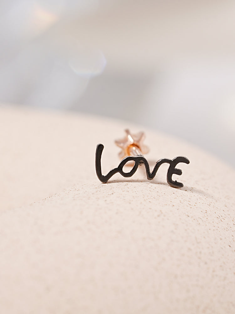 14K Gold Lettering Tattoo Cartilage Earring 18G16G