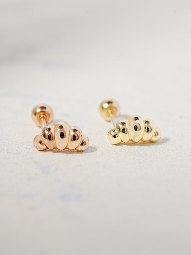 14K Solid Gold Lovely Volume Cartilage Earring 20G