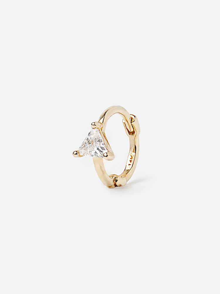 14K Solid Gold Mini Point Cubic Cartilage Hoop Earring