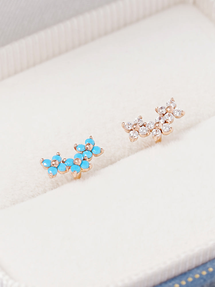 14K Gold Moment in Bloom Cartilage Earring 18G16G