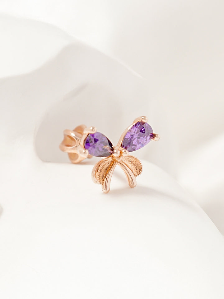 14K Gold Moonlight Ribbon Cartilage Earring 18G16G