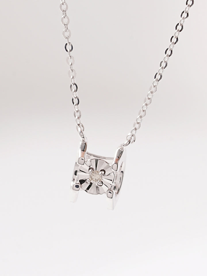 14K 18K Solid Gold Platinum Frame Diamond Necklace