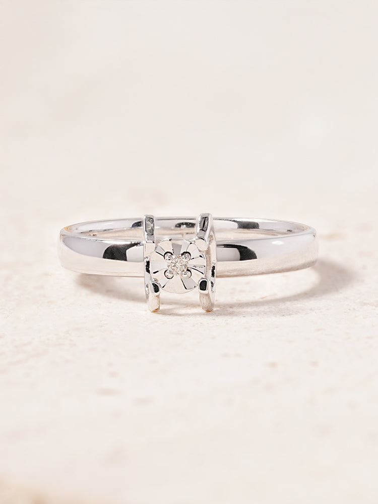 14K 18K Solid Gold Platinum Frame Diamond Ring