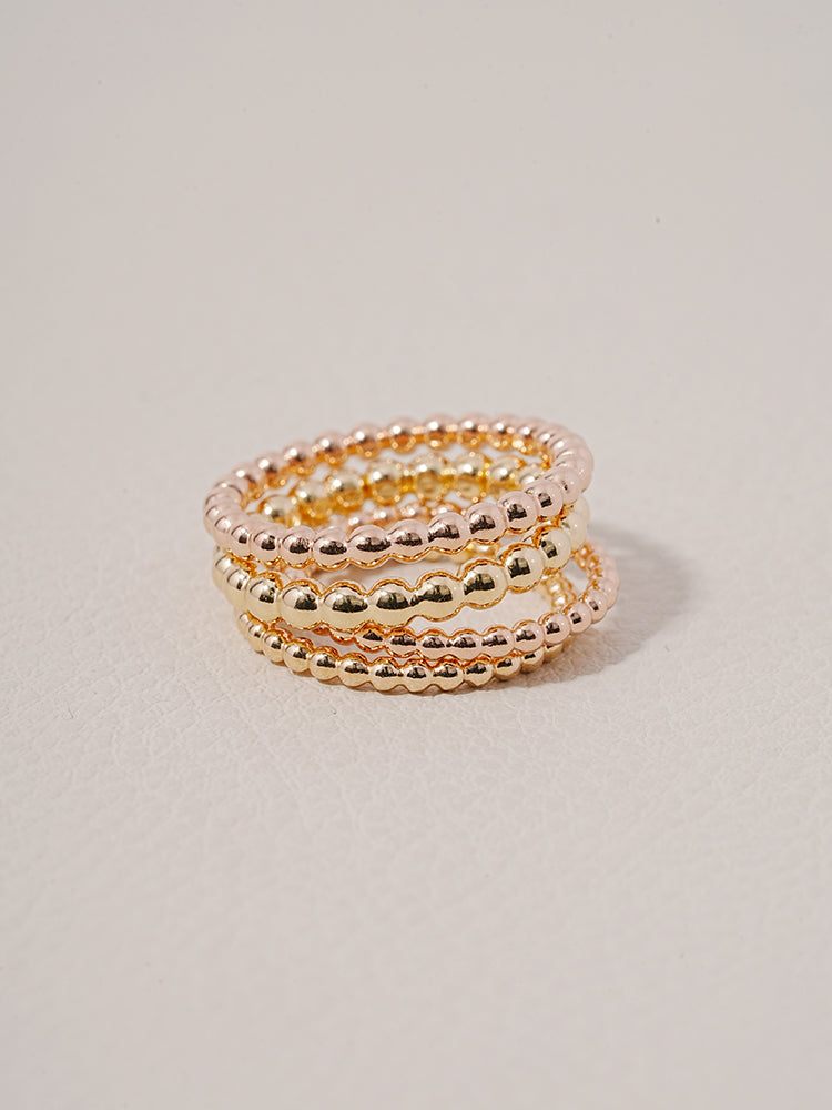 14K Solid Gold Layered Volume Bubble Ball Ring