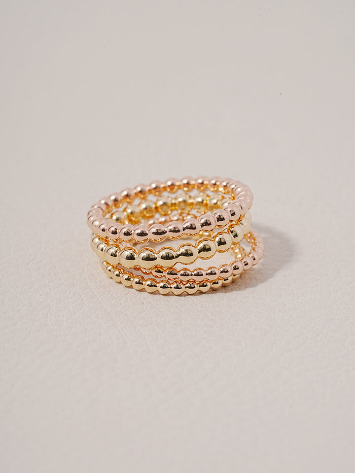 14K Solid Gold Layered Volume Bubble Ball Ring