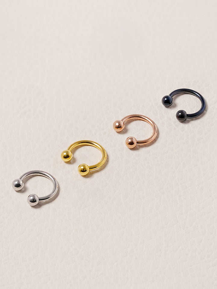 Circular Barbell C-Shaped Surgical Steel Piercing 16G