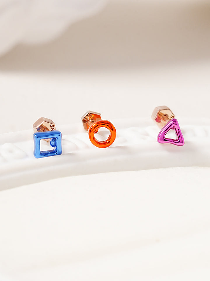 14K Gold Color Graphic Pop Shape Cartilage Earring 18G