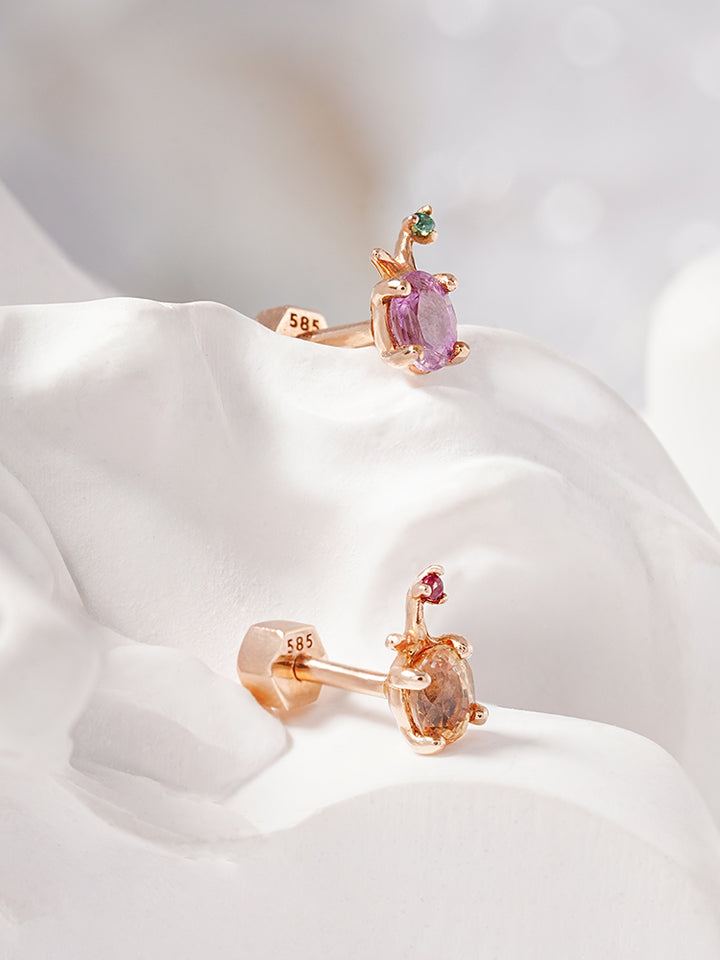 14K Gold Color Sapphire Fruits Cartilage Earring 18G