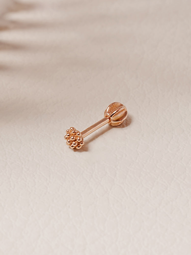 14K Solid Gold Cluster Cartilage Earring 18G16G