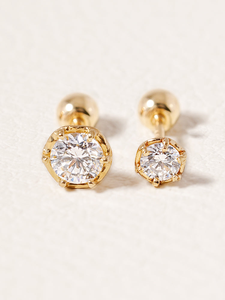 14K Solid Gold Lab Diamond Grace Cartilage Earring 20G18G16G