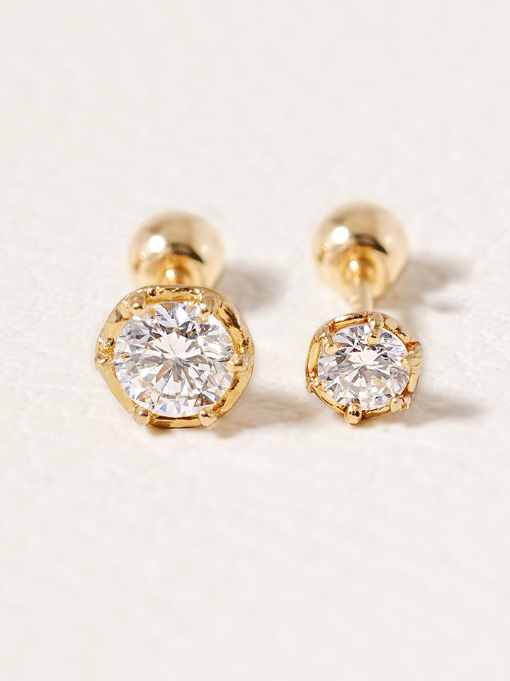 14K Solid Gold Lab Diamond Grace Cartilage Earring 20G18G16G