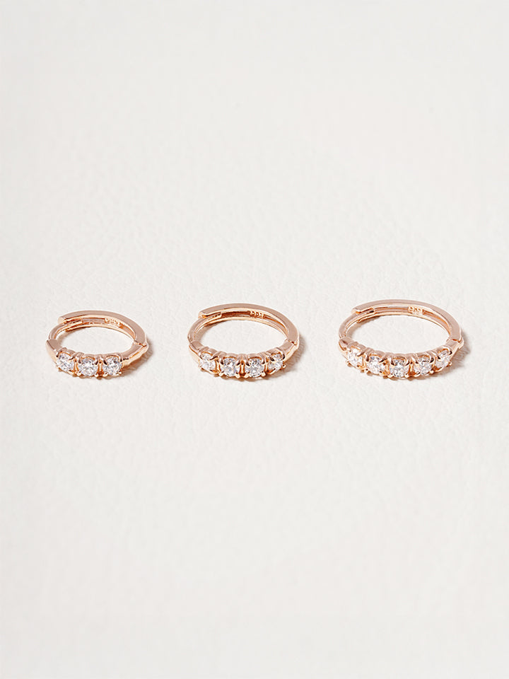 14K 18K Solid Gold Lab Diamond Layered Daily Cartilage Hoop Earring