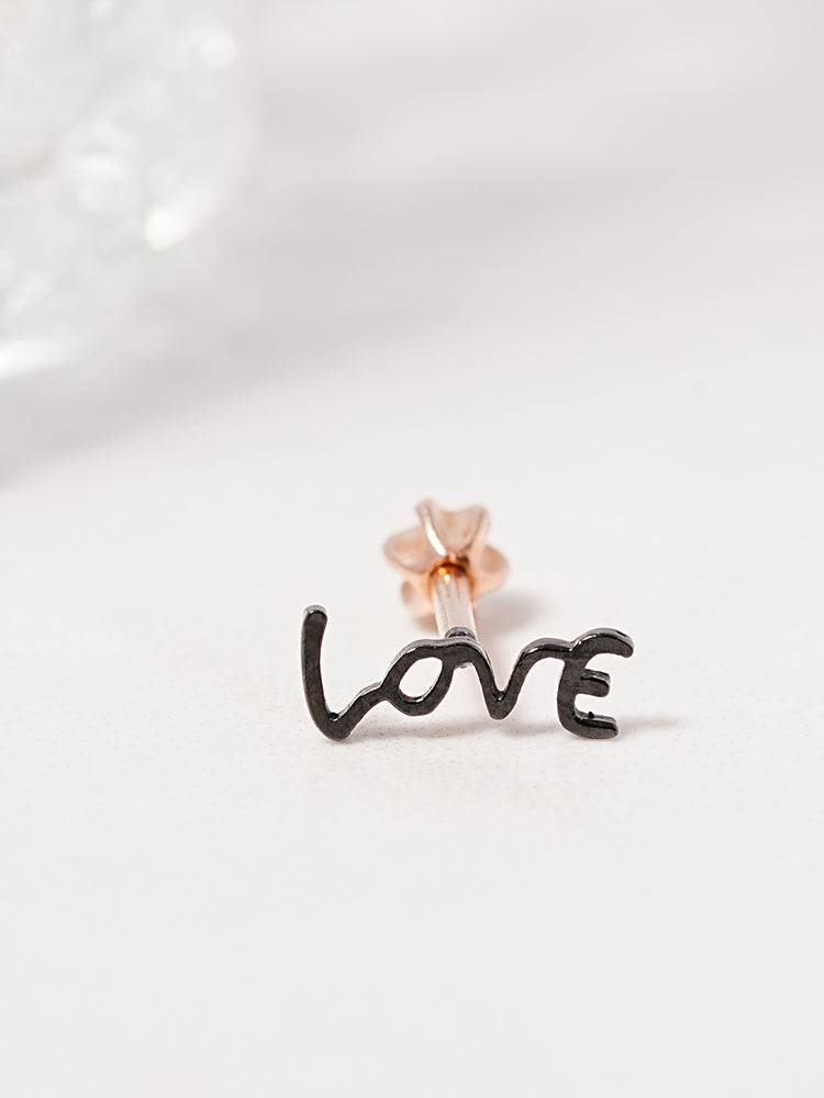 14K Gold Lettering Tattoo Cartilage Earring 18G16G