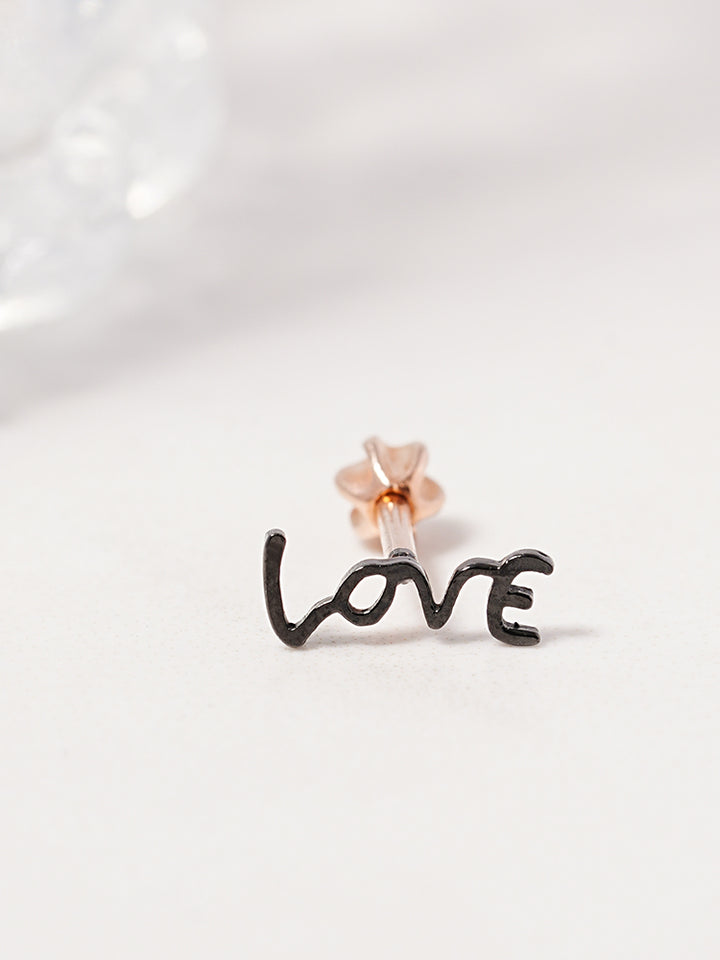 14K Gold Lettering Tattoo Cartilage Earring 18G16G