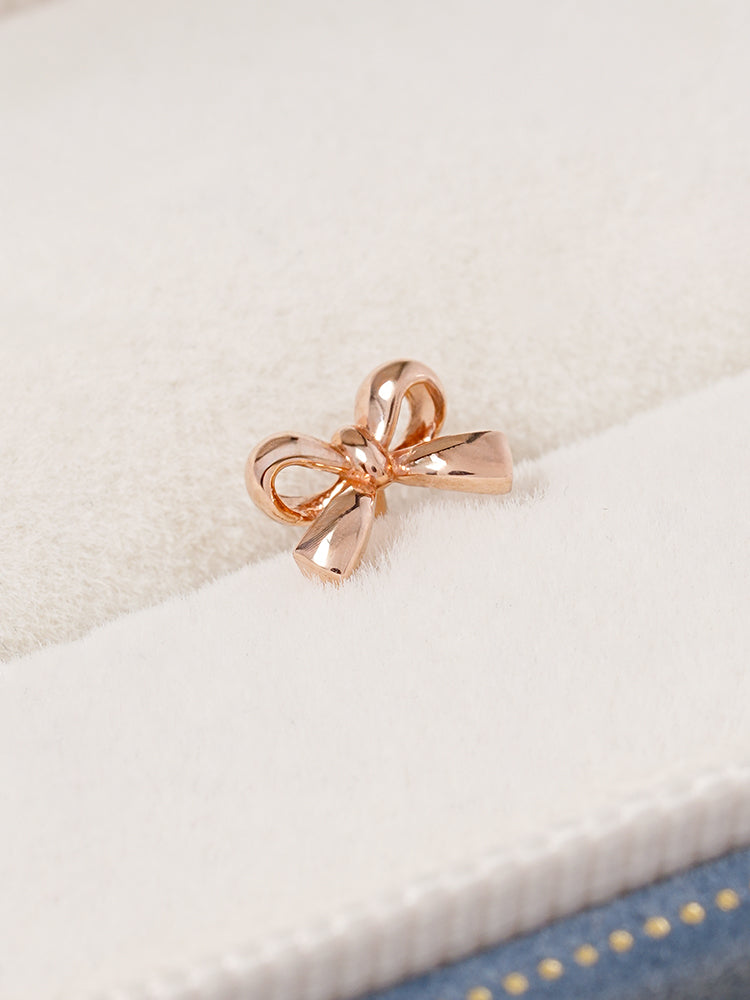 14K Solid Gold Ribbon Shape Cartilage Earring 18G16G