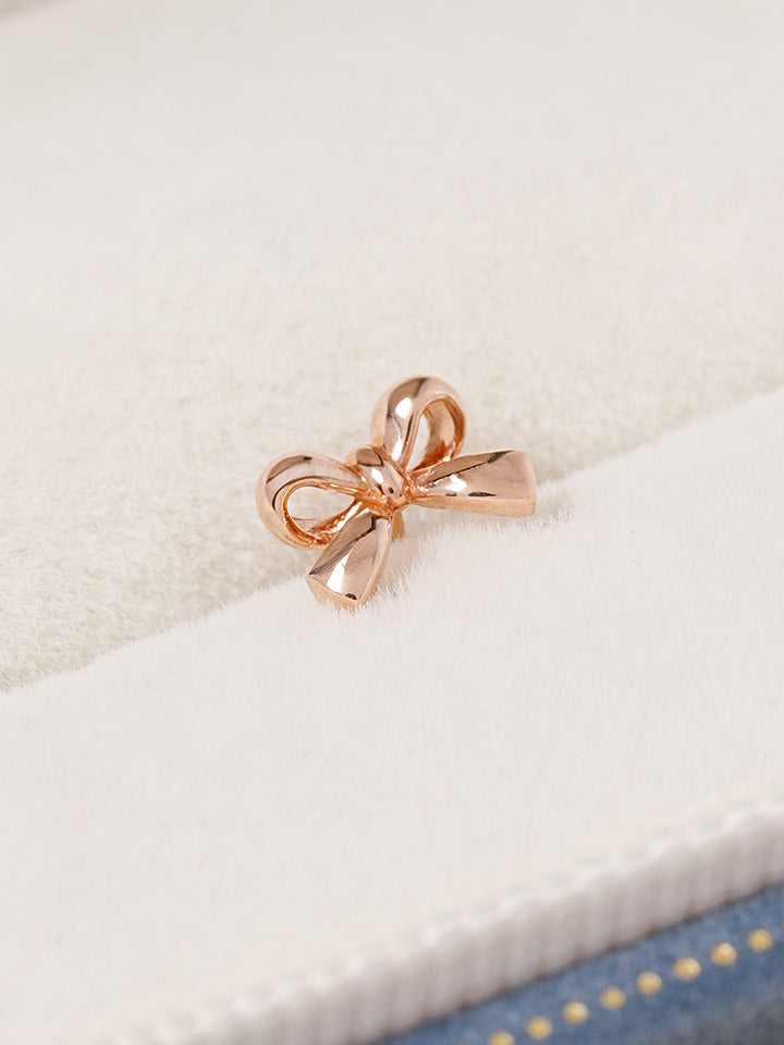 14K Solid Gold Ribbon Shape Cartilage Earring 18G16G