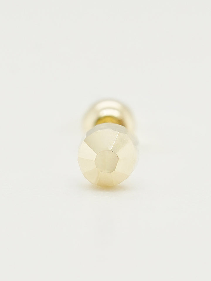 14K Solid Gold Shining Circular Cut Cartilage Earring 20G