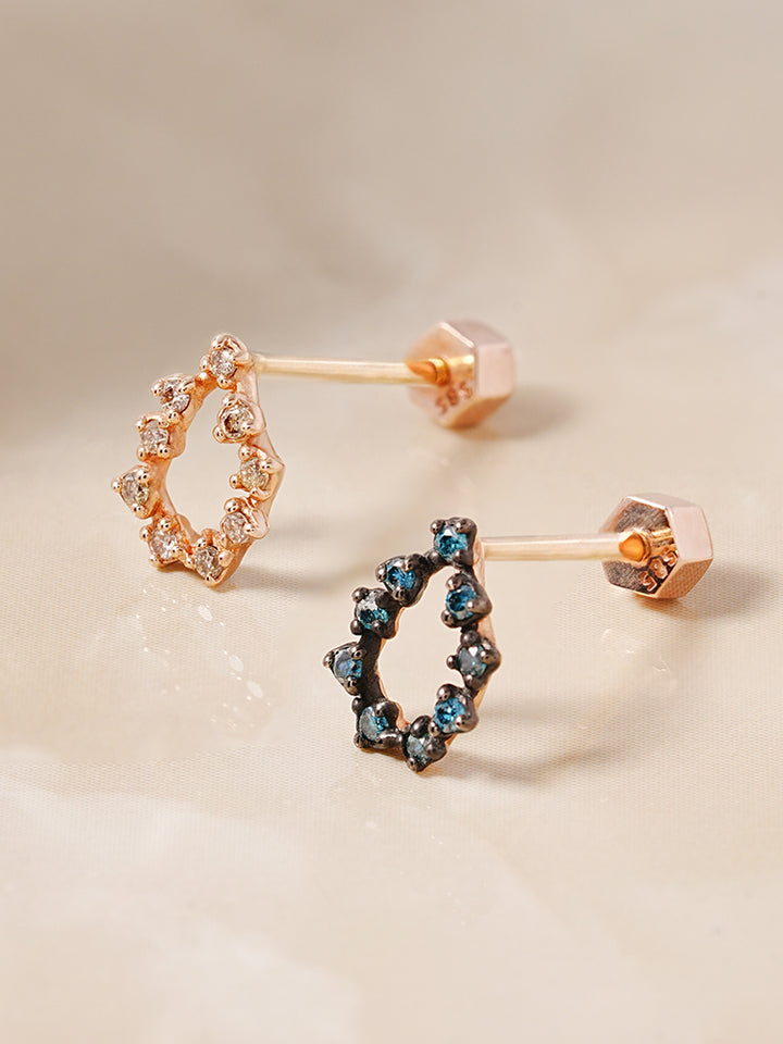 14K Solid Gold Circle of Star Cartilage Earring 18G