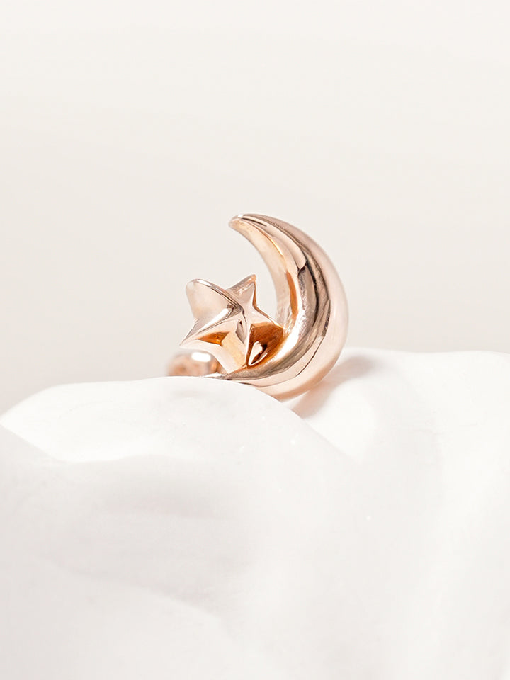 14K Solid Gold Dreaming Night Cartilage Earring 18G16G