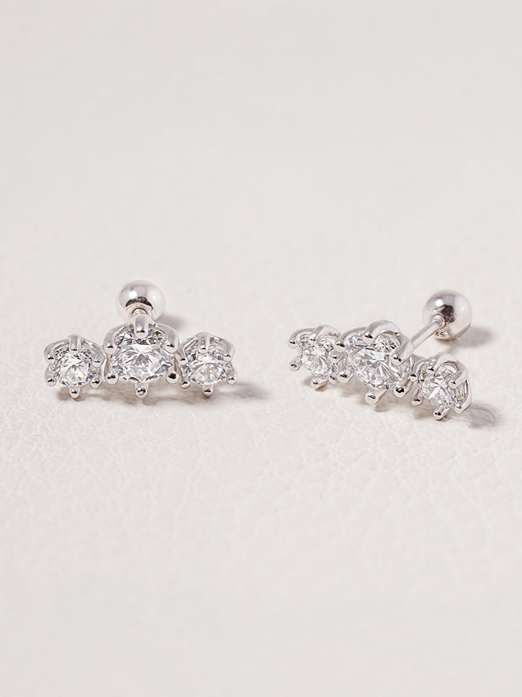 14K Solid Gold Lab Diamond Lumiere Cartilage Earring 20G18G16G