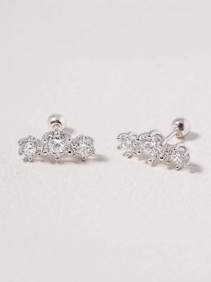 14K Solid Gold Lab Diamond Lumiere Cartilage Earring 20G18G16G