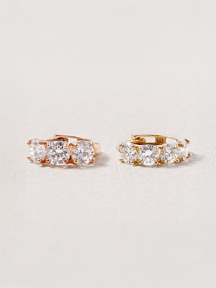 14K 18K Solid Gold Lab Diamond Mini Daily Cartilage Hoop Earring