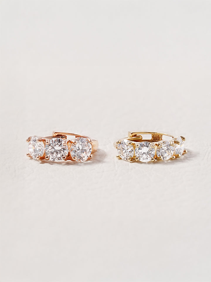 14K 18K Solid Gold Lab Diamond Mini Daily Cartilage Hoop Earring