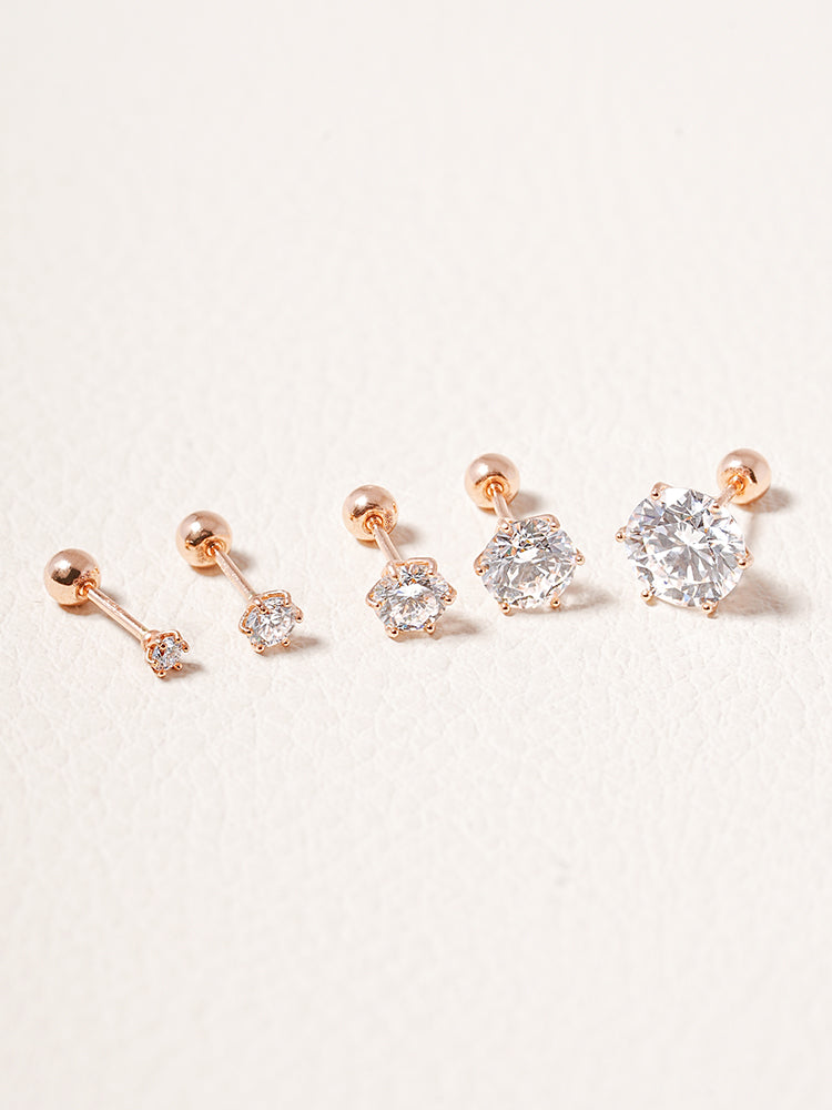 14K Solid Gold Lab Diamond Shine Classic Cartilage Earring 20G