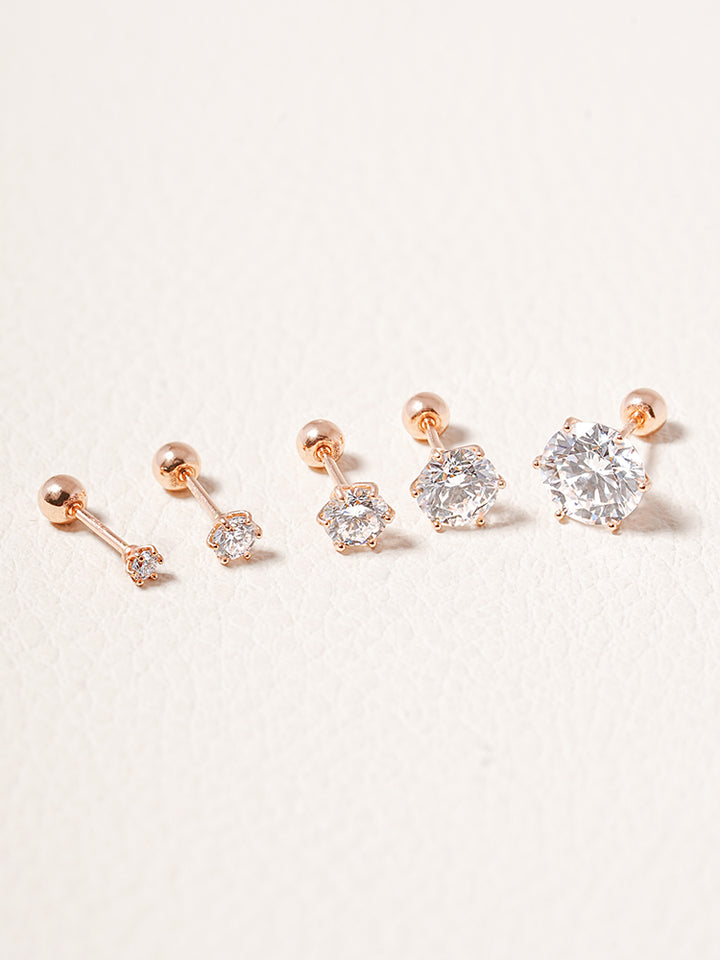 14K Solid Gold Lab Diamond Shine Classic Cartilage Earring 20G