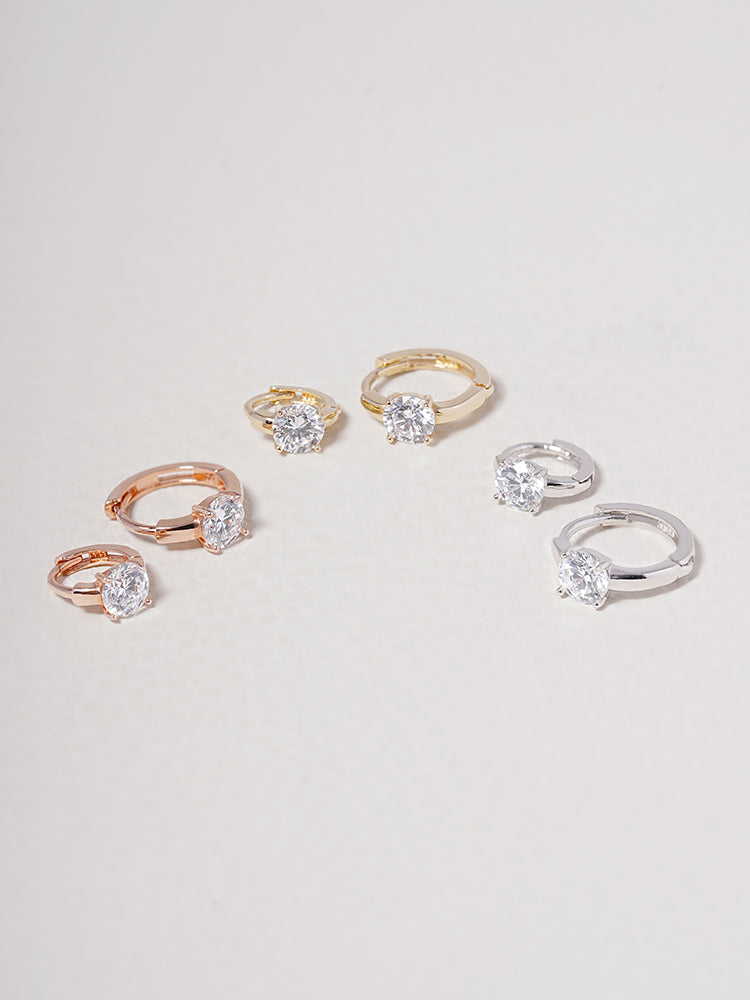 14K 18K Solid Gold Lab Diamond Mini Cartilage Hoop Earring