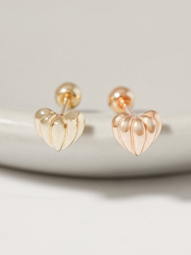 14K Solid Gold Lovely Volume Cartilage Earring 20G