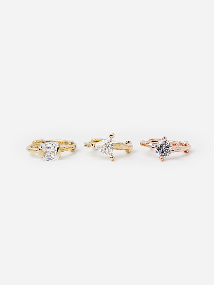 14K Solid Gold Mini Point Cubic Cartilage Hoop Earring