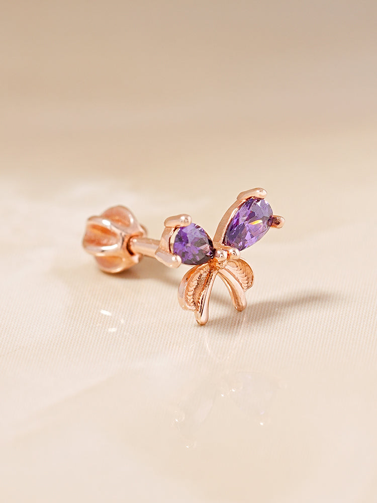 14K Gold Moonlight Ribbon Cartilage Earring 18G16G