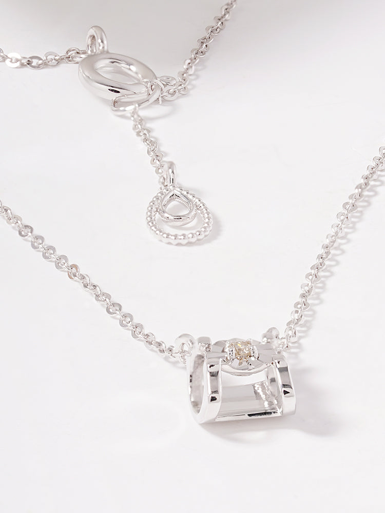 14K 18K Solid Gold Platinum Frame Diamond Necklace