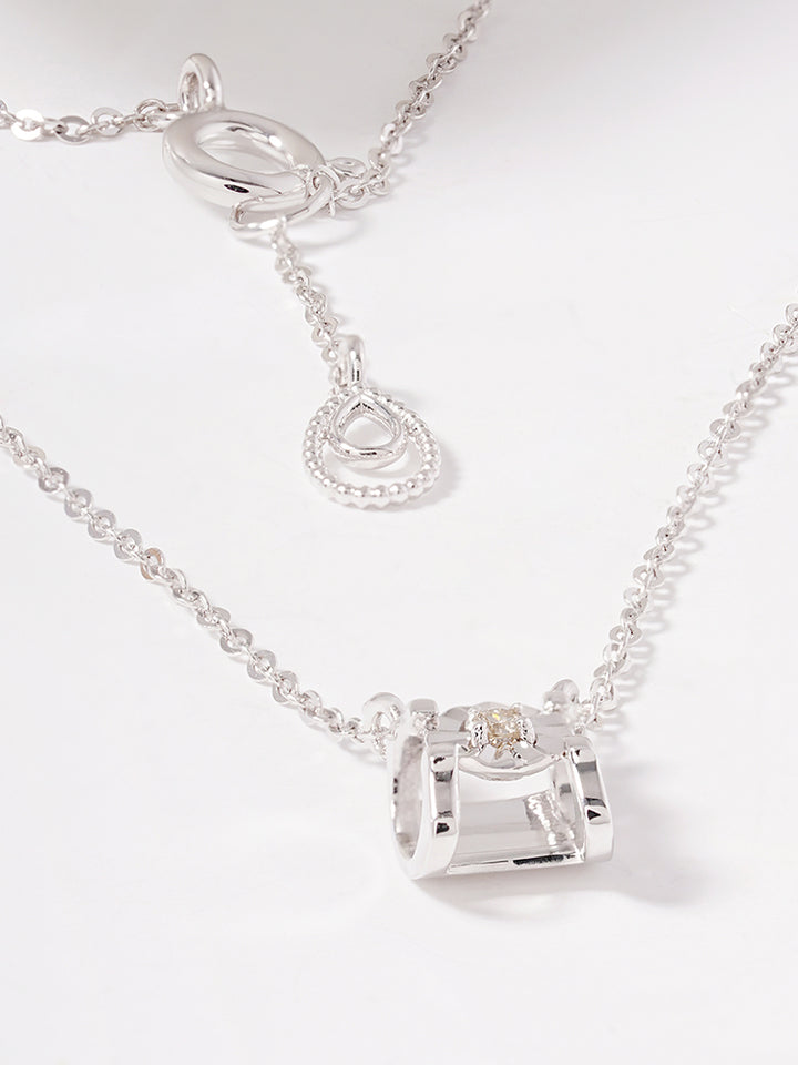 14K 18K Solid Gold Platinum Frame Diamond Necklace