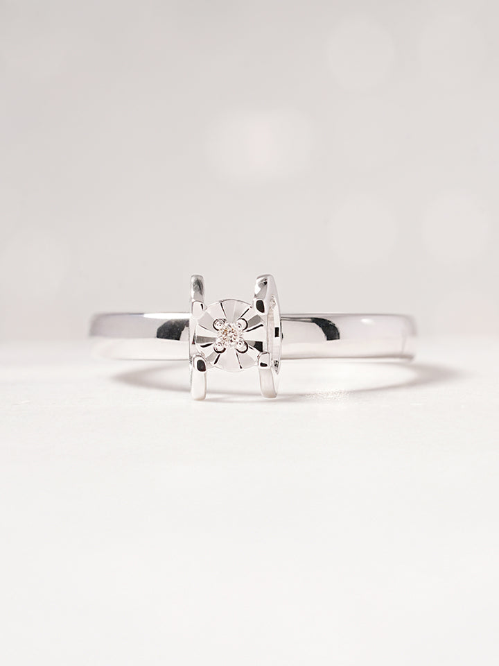 14K 18K Solid Gold Platinum Frame Diamond Ring