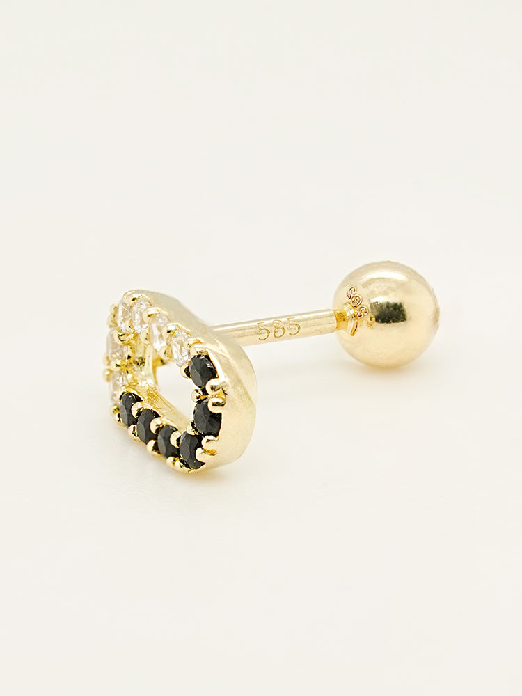 14K Solid Gold Shine Open Round Cartilage Earring 20G