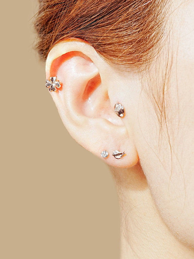 14K Solid Gold Wish Cartilage Earrings Collection 20G