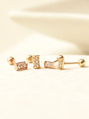 14K Gold Mini Hammer Cartilage Earring 20G18G16G