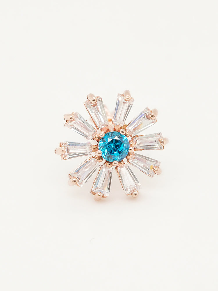 14K Gold Blue Sunshine Cartilage Earring 18G16G