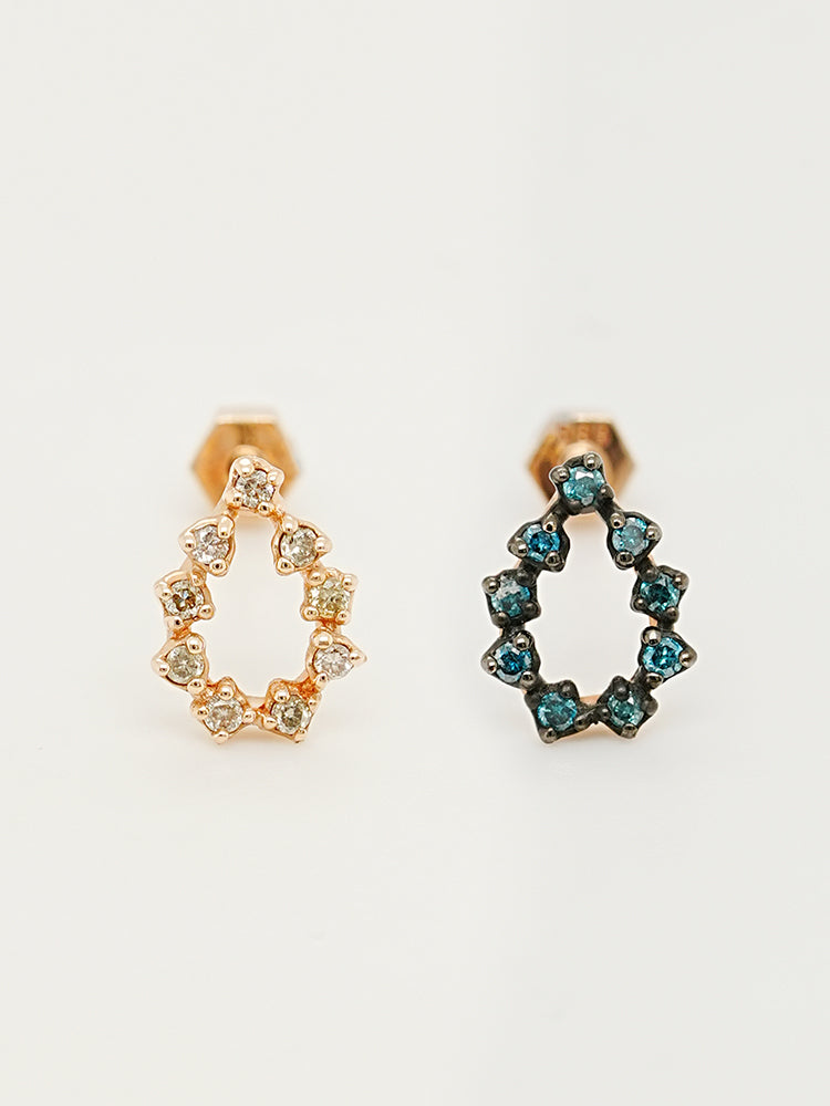 14K Solid Gold Circle of Star Cartilage Earring 18G