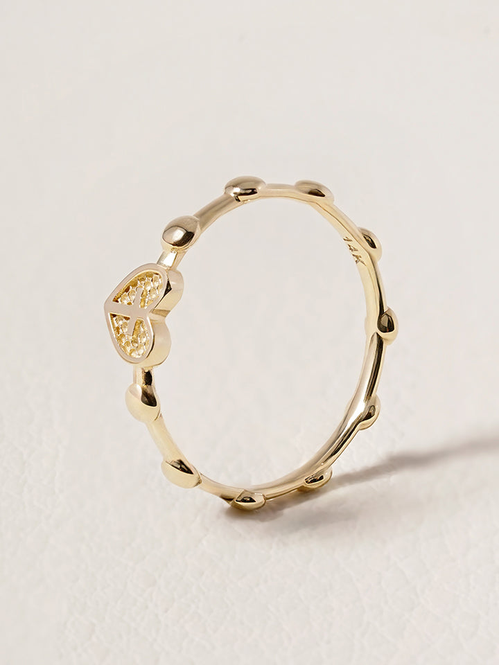 14K 18K Pray Heart Ring
