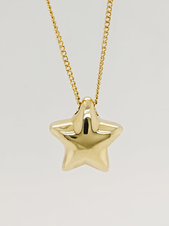 14K Solid Gold Star Golden Layer Necklace