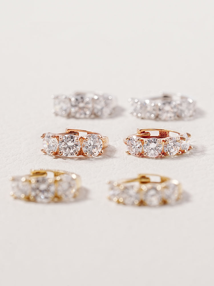 14K 18K Solid Gold Lab Diamond Mini Daily Cartilage Hoop Earring